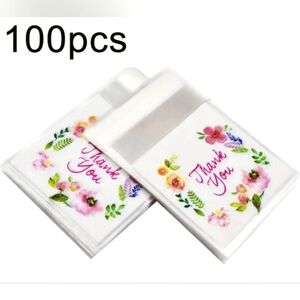 NEW 100-Pc Floral Thank You Self'-adhesive Gift Bags Jewelry Trinkets
